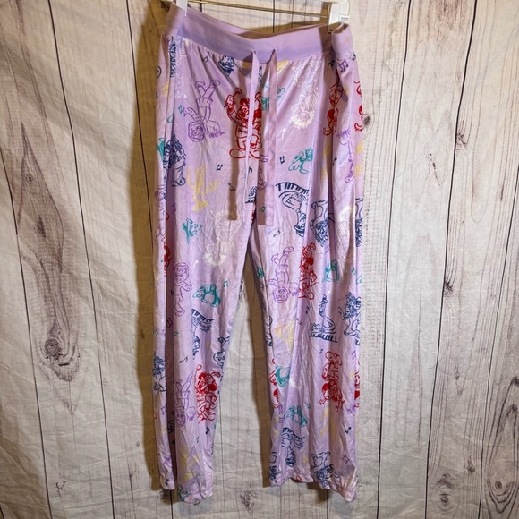 Disney 100th anniversary fleece Drawstring Waist Purple Lounge Pants NWT XXL - Picture 1 of 6